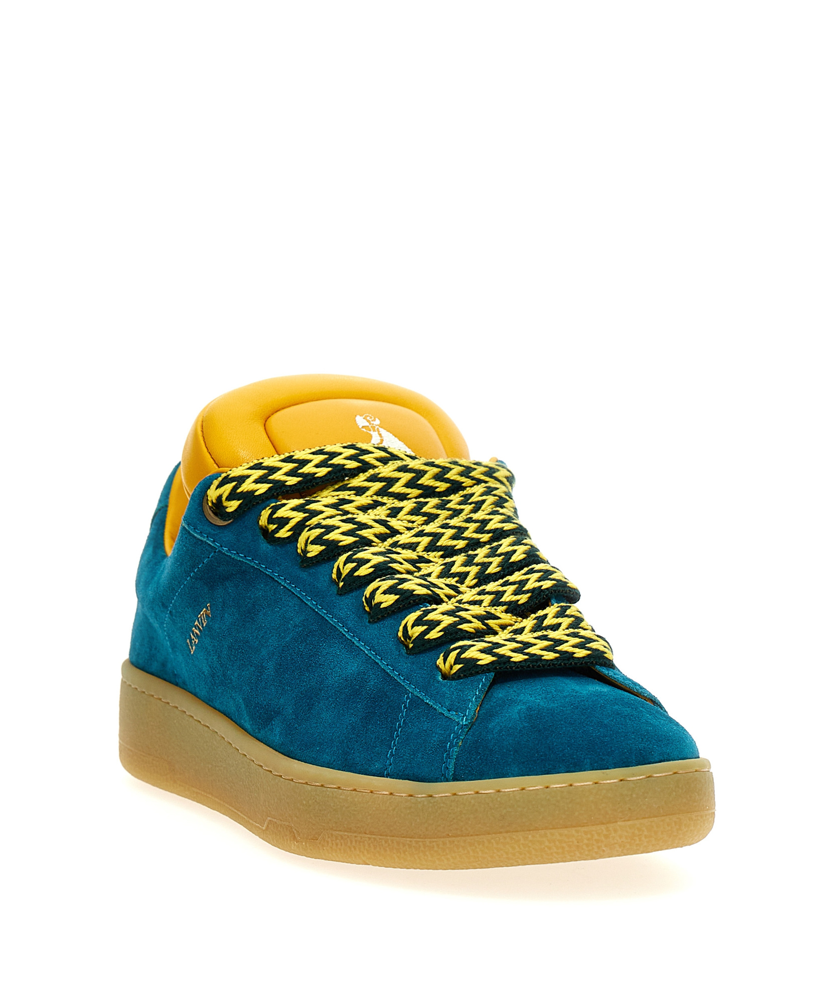 Shop Lanvin X Future Hyper Curb Suede Sneakers In Green