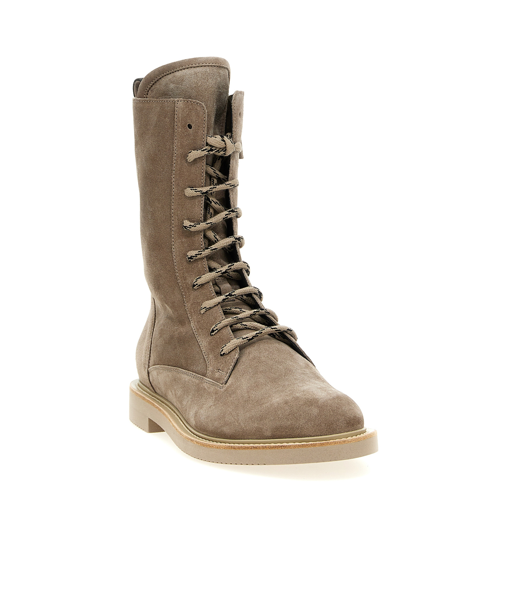 Brunello Cucinelli Suede Lace-up Boots Boots, Ankle Boots Beige In Brown