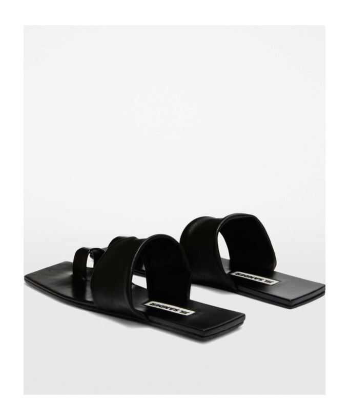 Shop Jil Sander Flat Sandals In Black