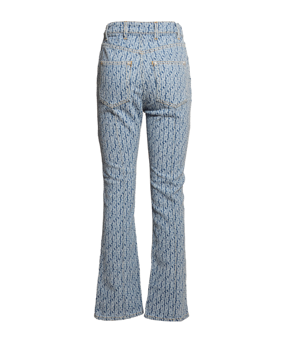 Rabanne Monogram-pattern Flared Jeans In Gray