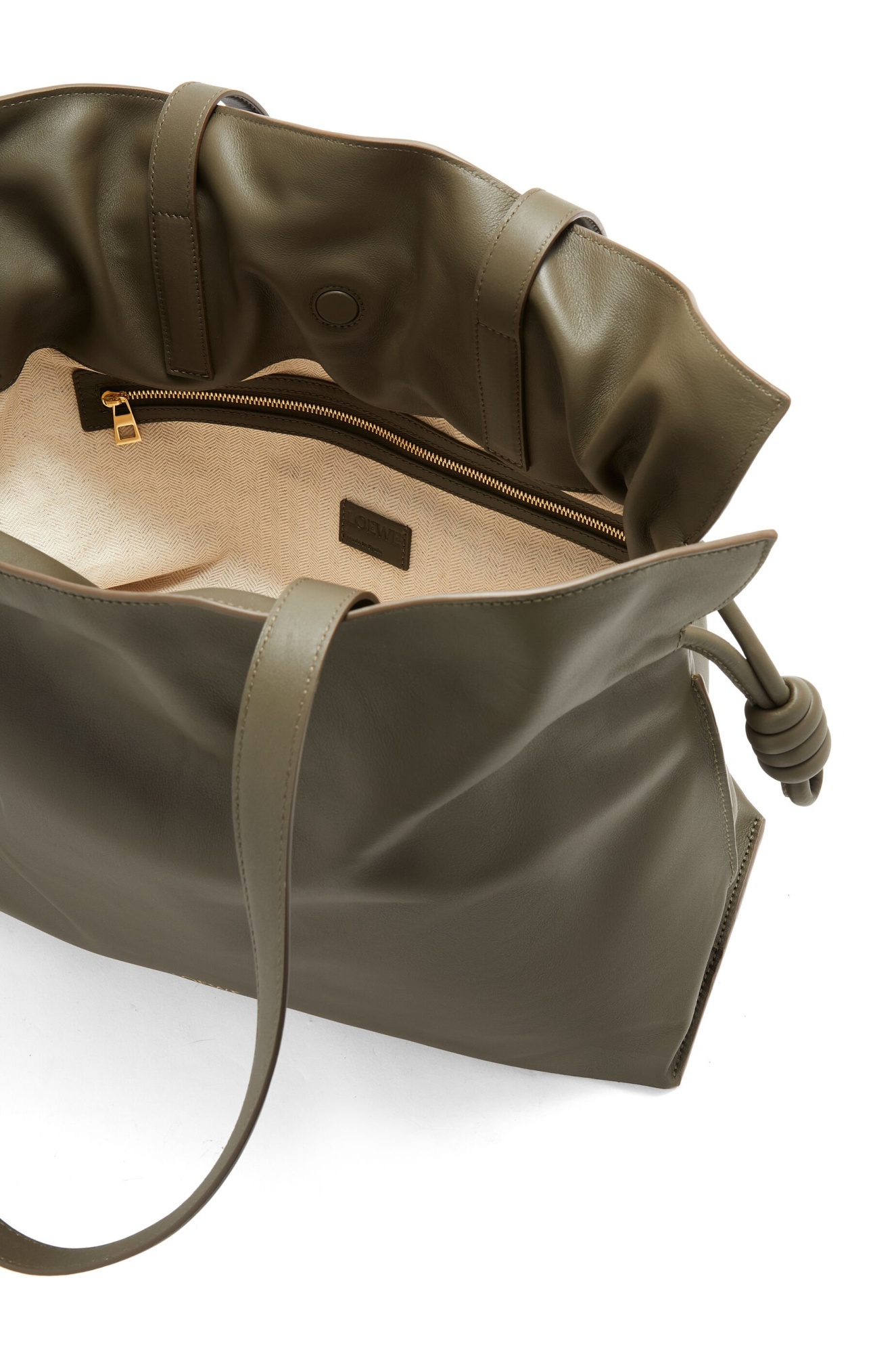 Loewe Large Flamenco Clutch In Nappa Calfskin In Brown