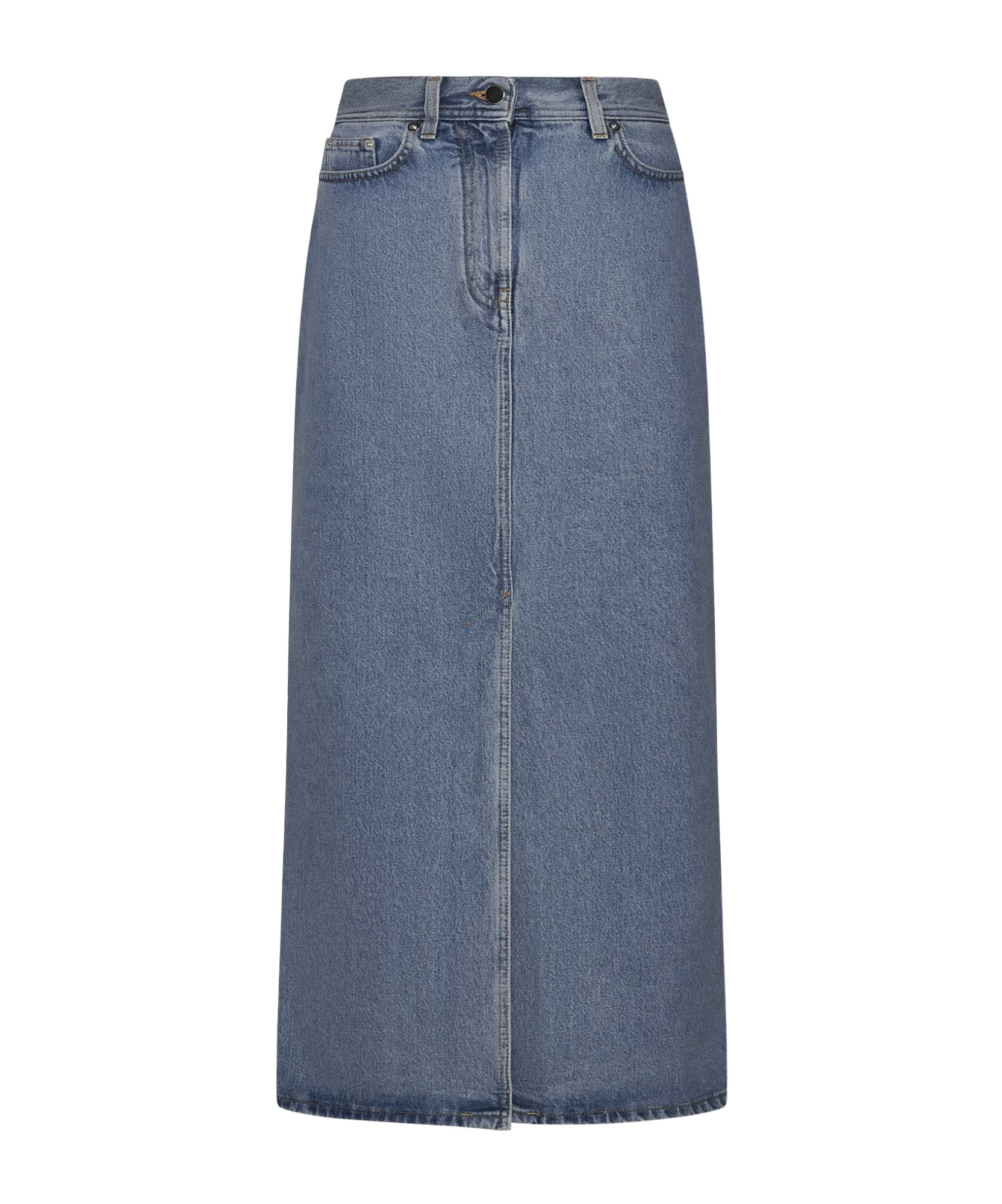 LOULOU STUDIO HIGH-RISE LONG DENIM SKIRT
