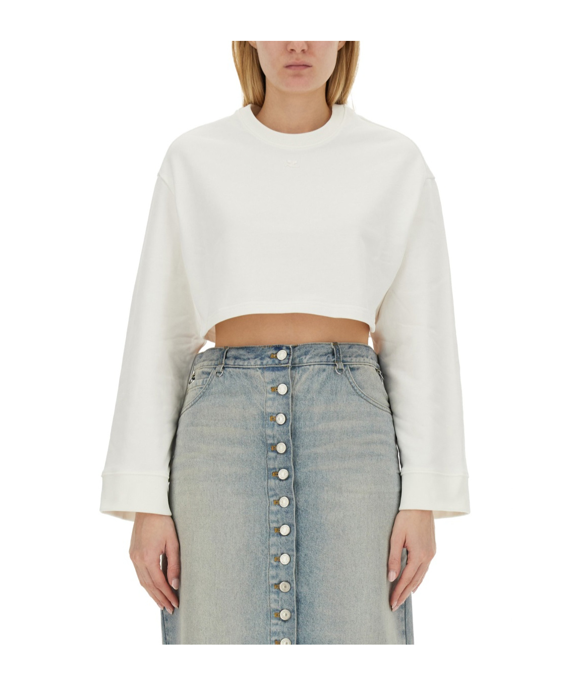 Courrèges Courreges Woman Sweatshirt Ivory Size L Cotton In White