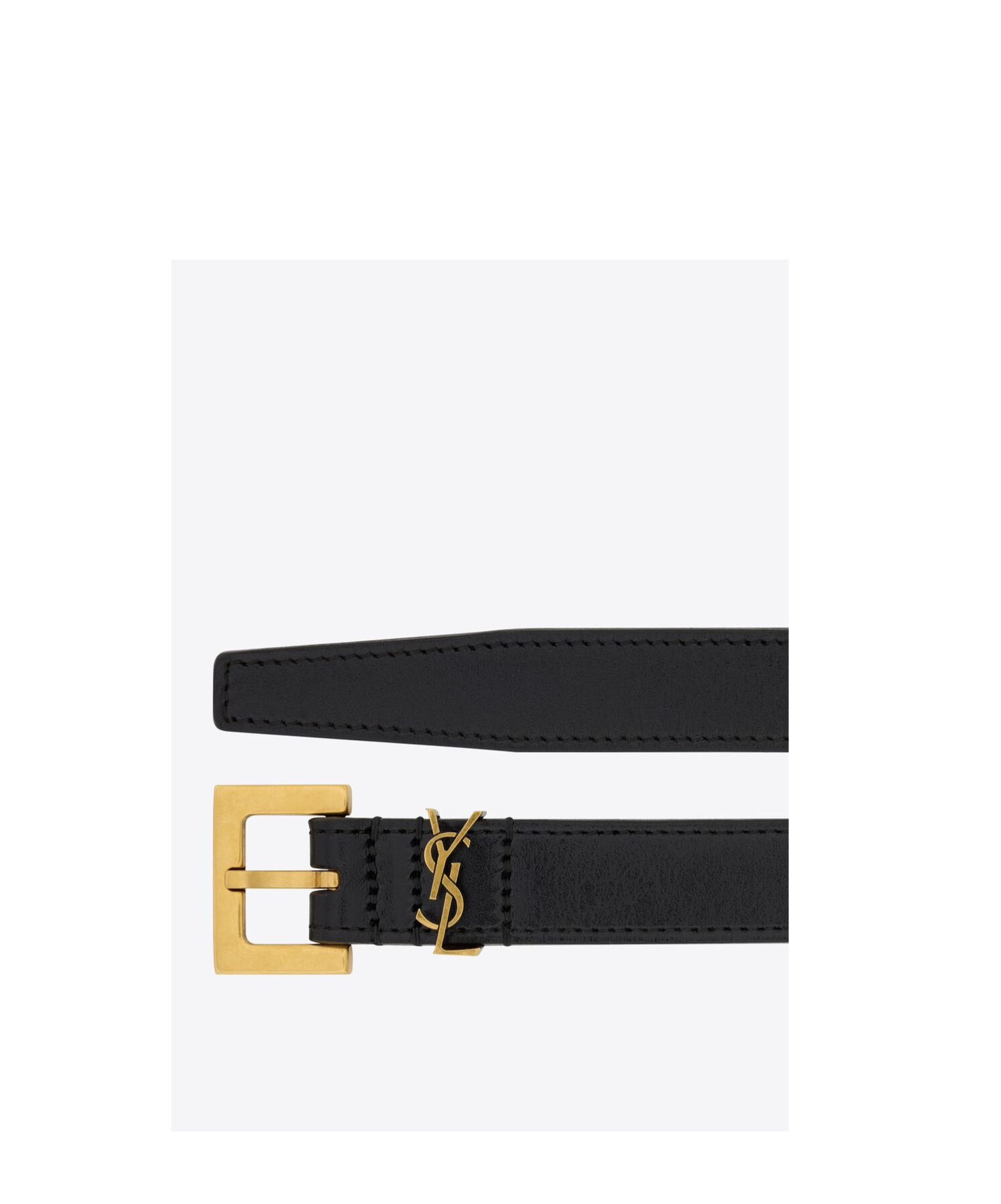 Saint Laurent Cassandre Embellished Knotted Leather Belt In Black