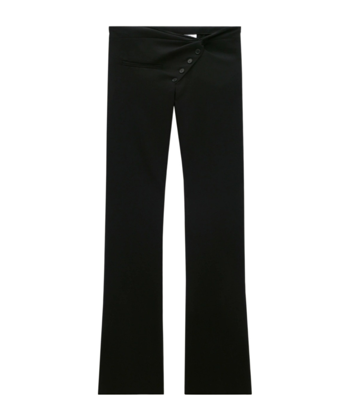 Courrèges Twist-front Bootcut Wool Trousers In Black