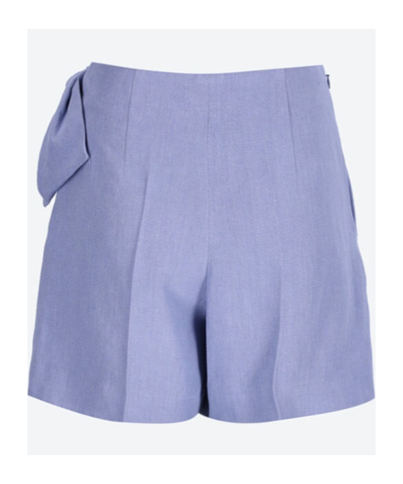 Shop Chloé Bow Detailed High-rise Shorts In Blue