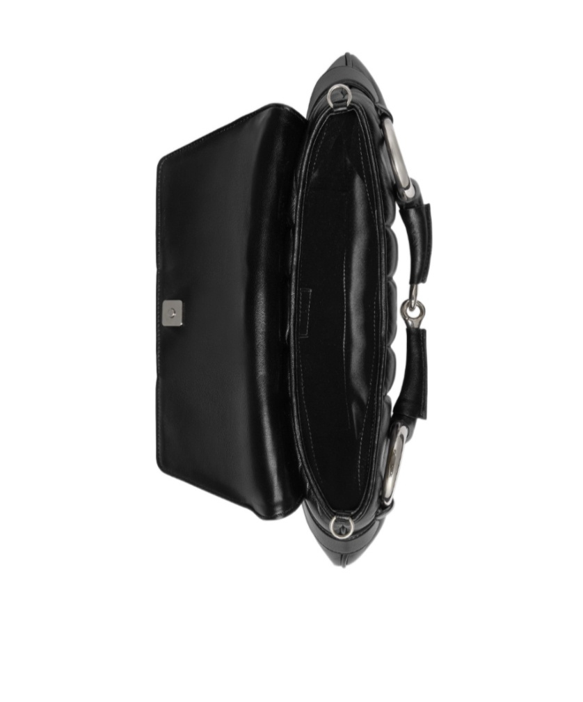 Gucci Medium Horsebit Chain Quilted Bag In Black