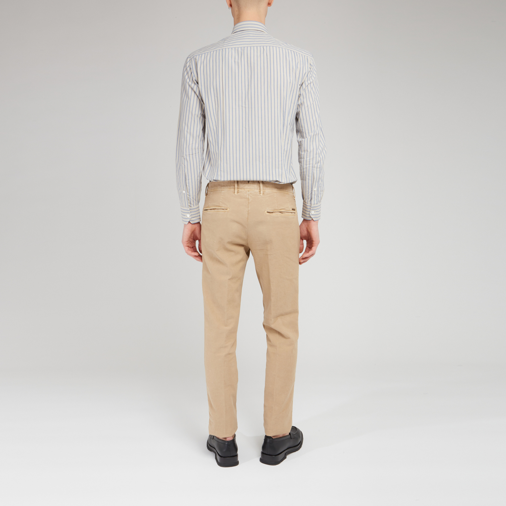 Salvatore Piccolo Striped Long-sleeved Shirt In Gray