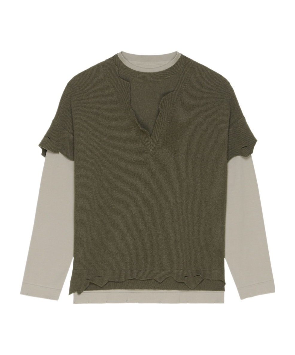 Givenchy Wool Long-sleeved T-shirt In Brown