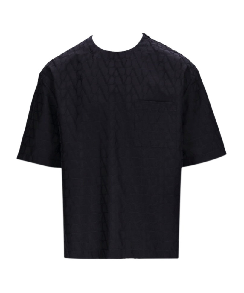 Valentino Toile Iconographe Crewneck Short-sleeved T-shirt In Black