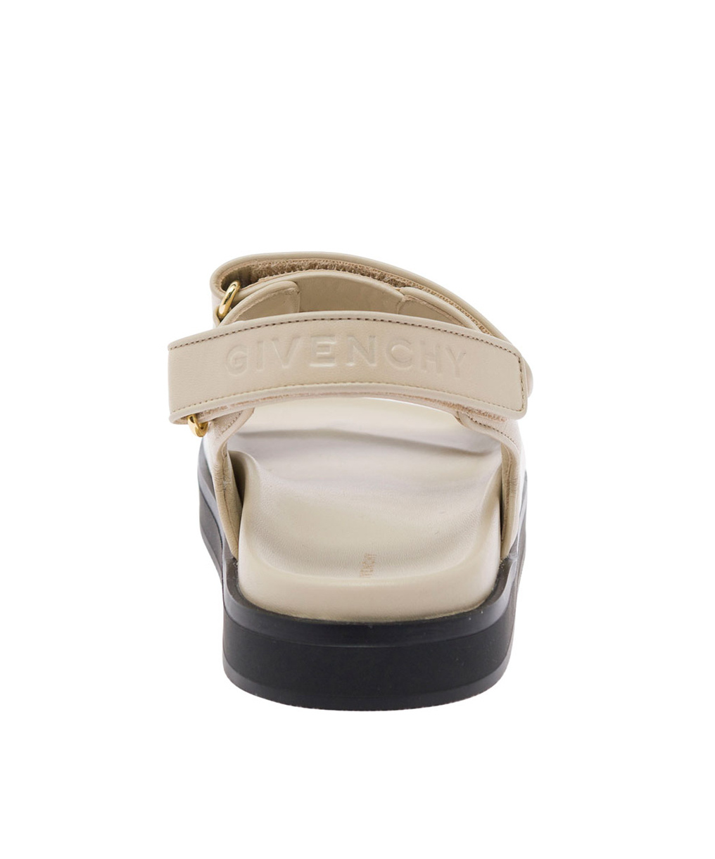 Givenchy 4g-plaque Leather Sandals In Nude