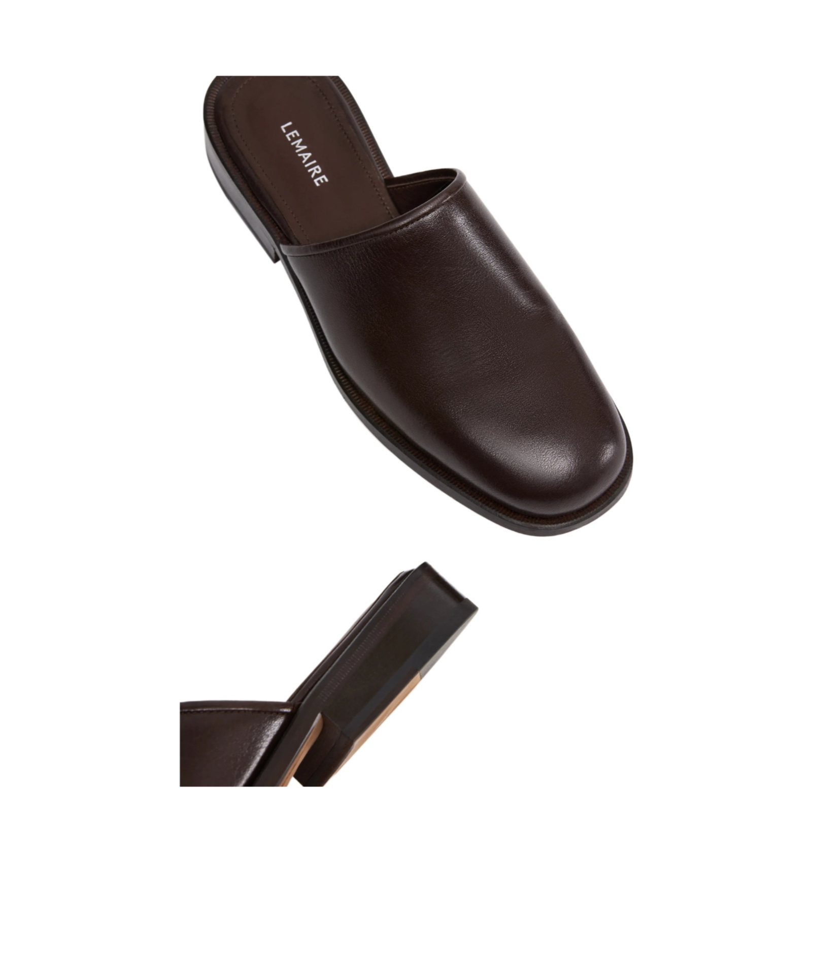 Lemaire Brown Square Mules In Brown