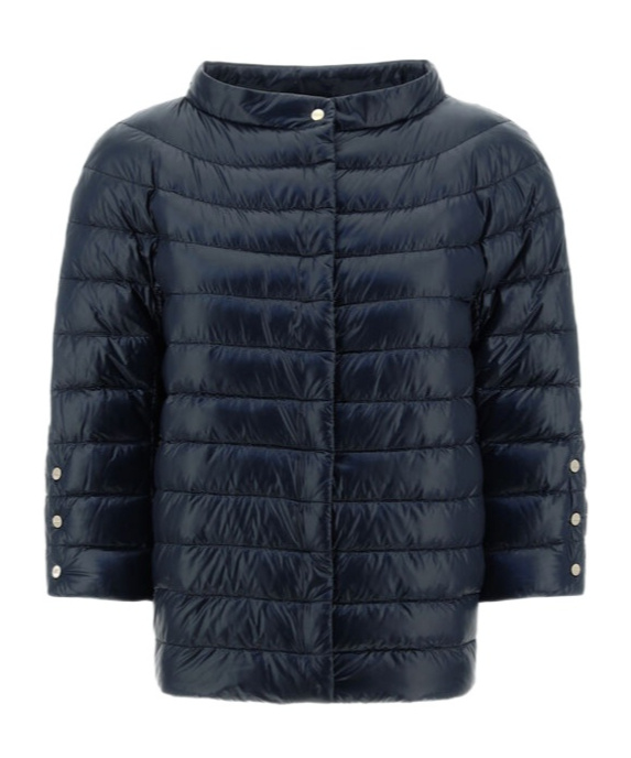 Herno Mock-neck Quilted Jacket In Black