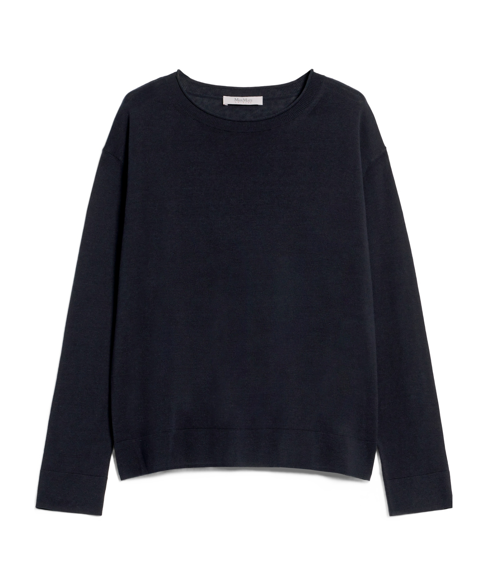 Max Mara Long-sleeved Sweater With Ship Collar In Black