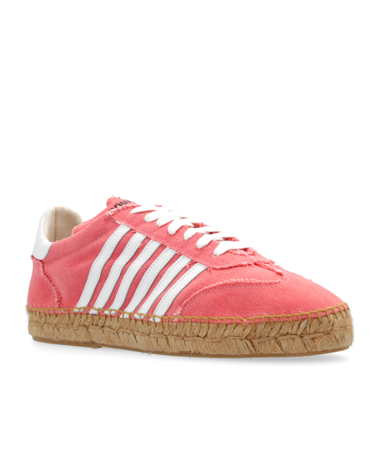 Dsquared2 Stripe-detail Lace-up Espadrilles In Red
