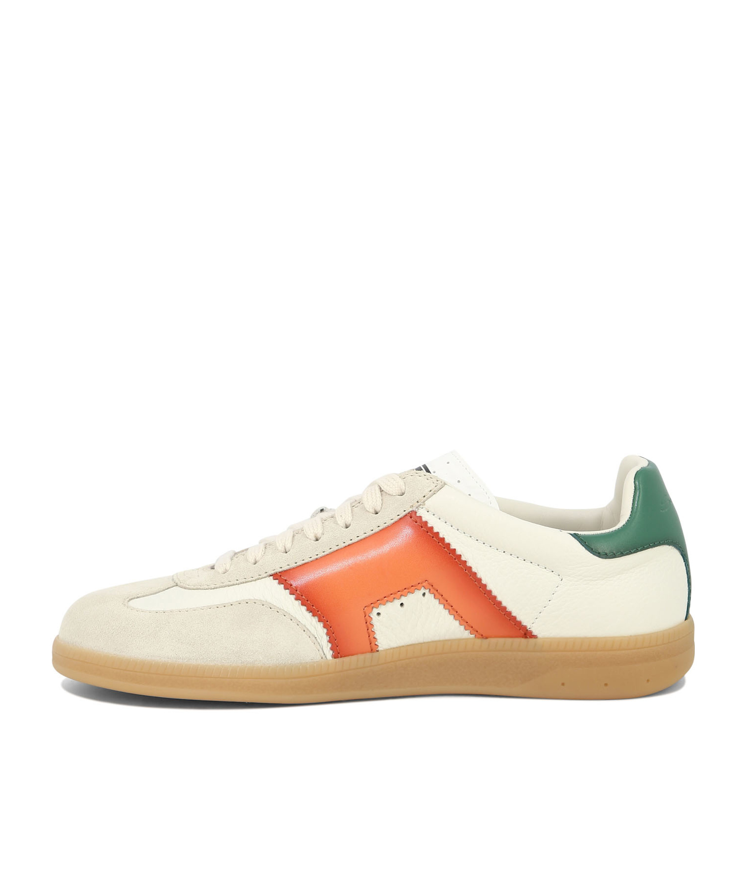 Santoni Dbs Sneakers With Contrast Panel And Rubber Sole In White