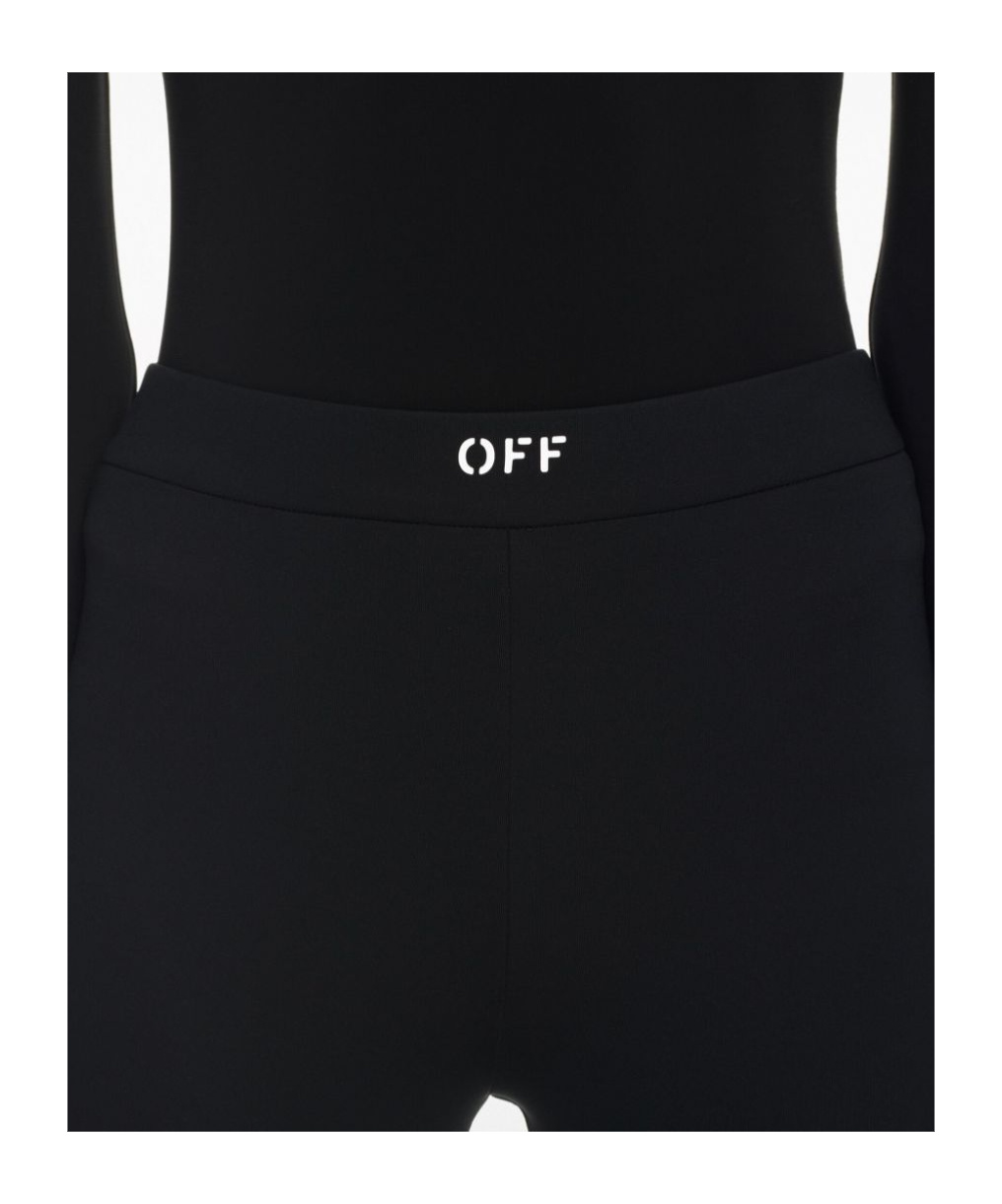 Shop Off-white Split-hem Flared Leggings In Black