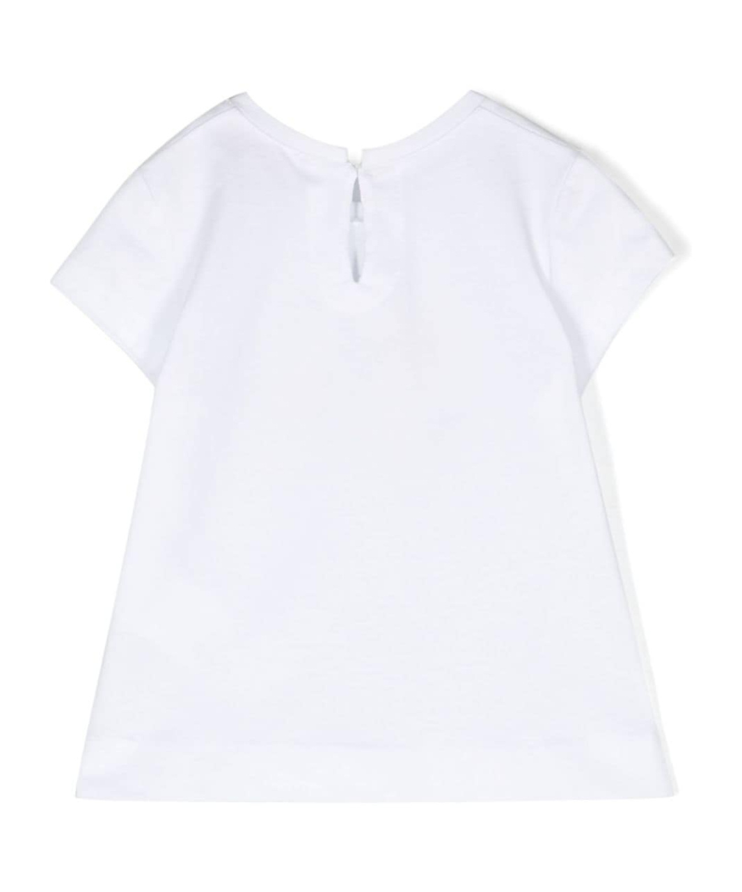 Monnalisa St. Flowers Cotton T-shirt In White