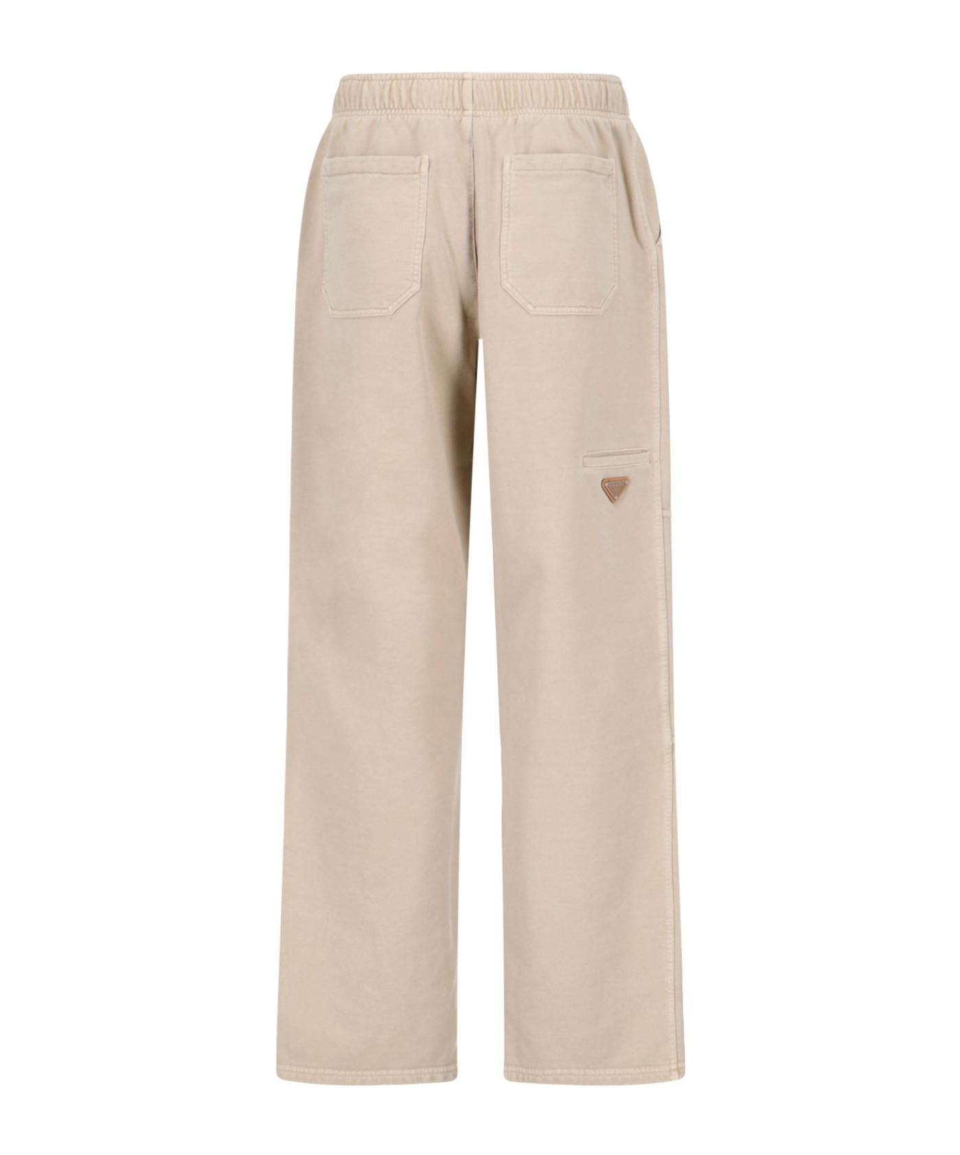 Prada Elastic Waist Casual Trousers In Brown