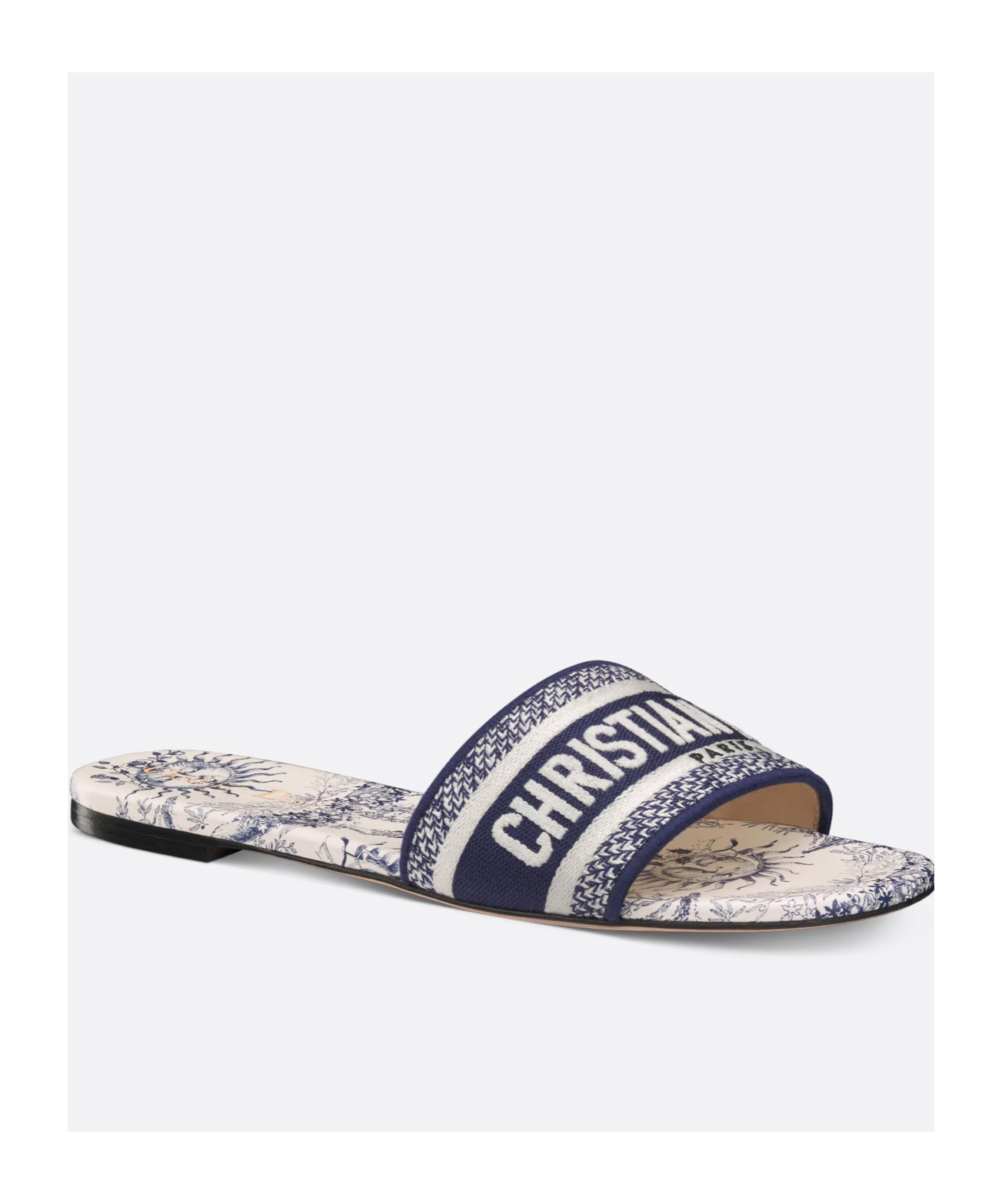 Dior Dway Flat Slippers In White