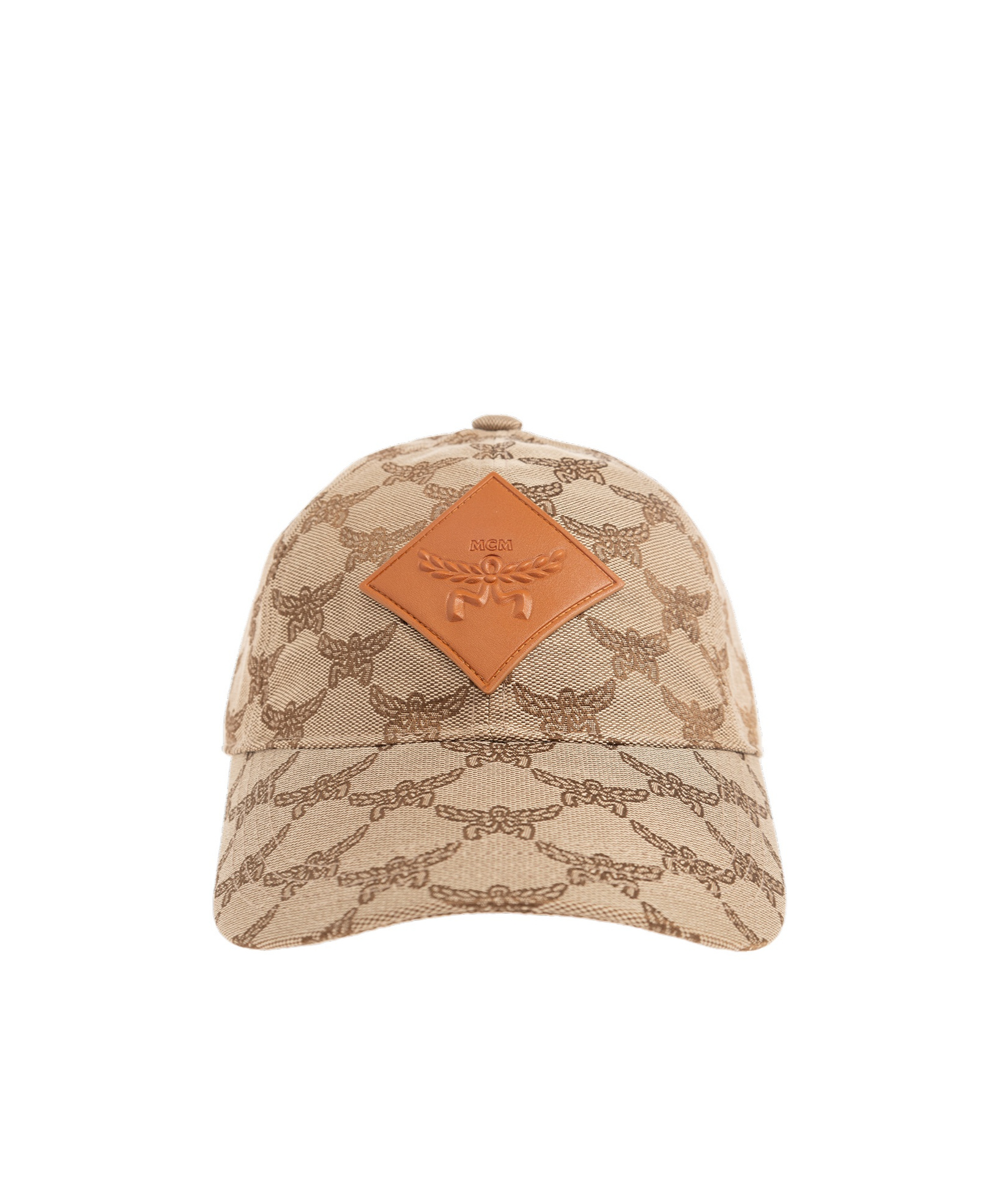 Mcm Monogram Logo Patch Baseball Cap In Nude