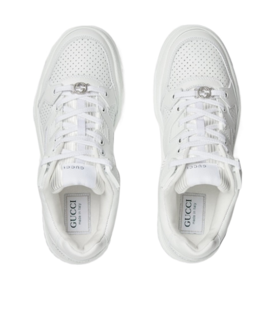 Gucci Interlocking G Panelled Sneakers In White