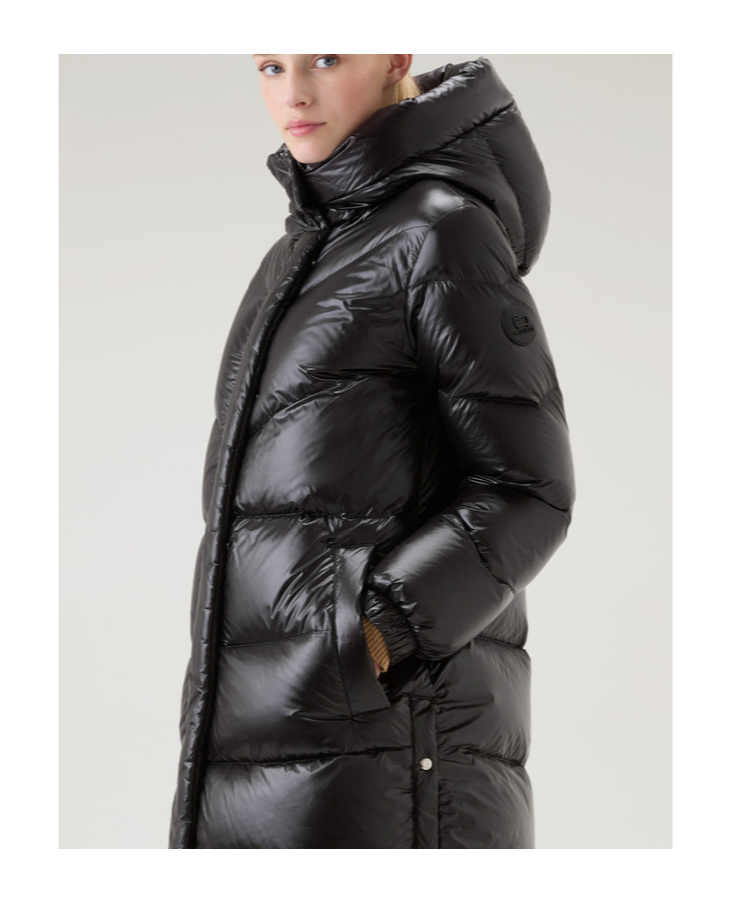Shop Woolrich Padded Hooded Coat In Black