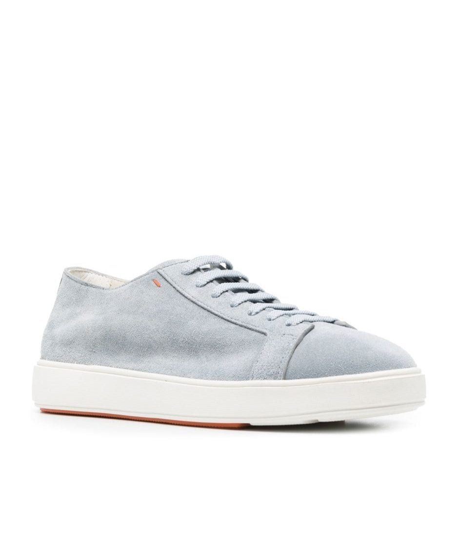 Santoni Round Head Low Upper Board Shoes In White