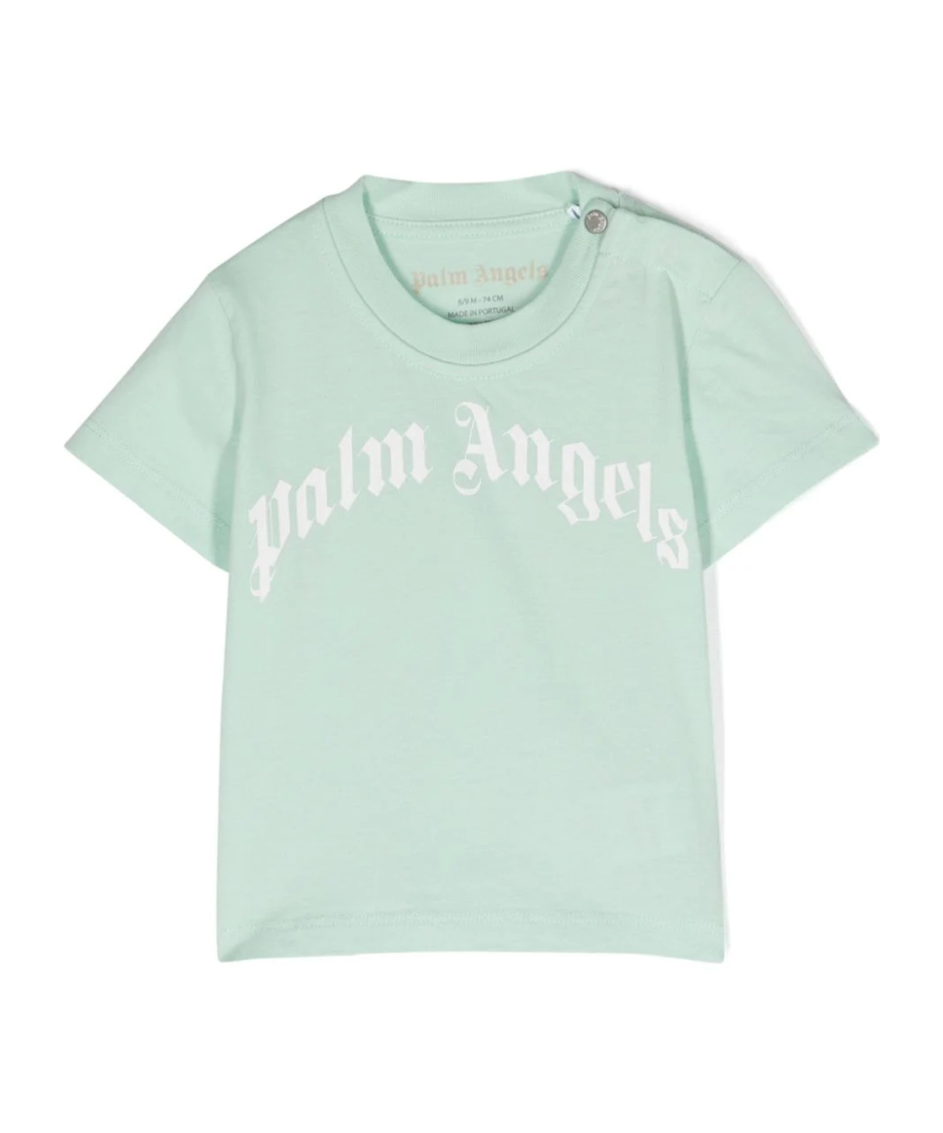 Palm Angels Logo Pattern T-shirt In Green