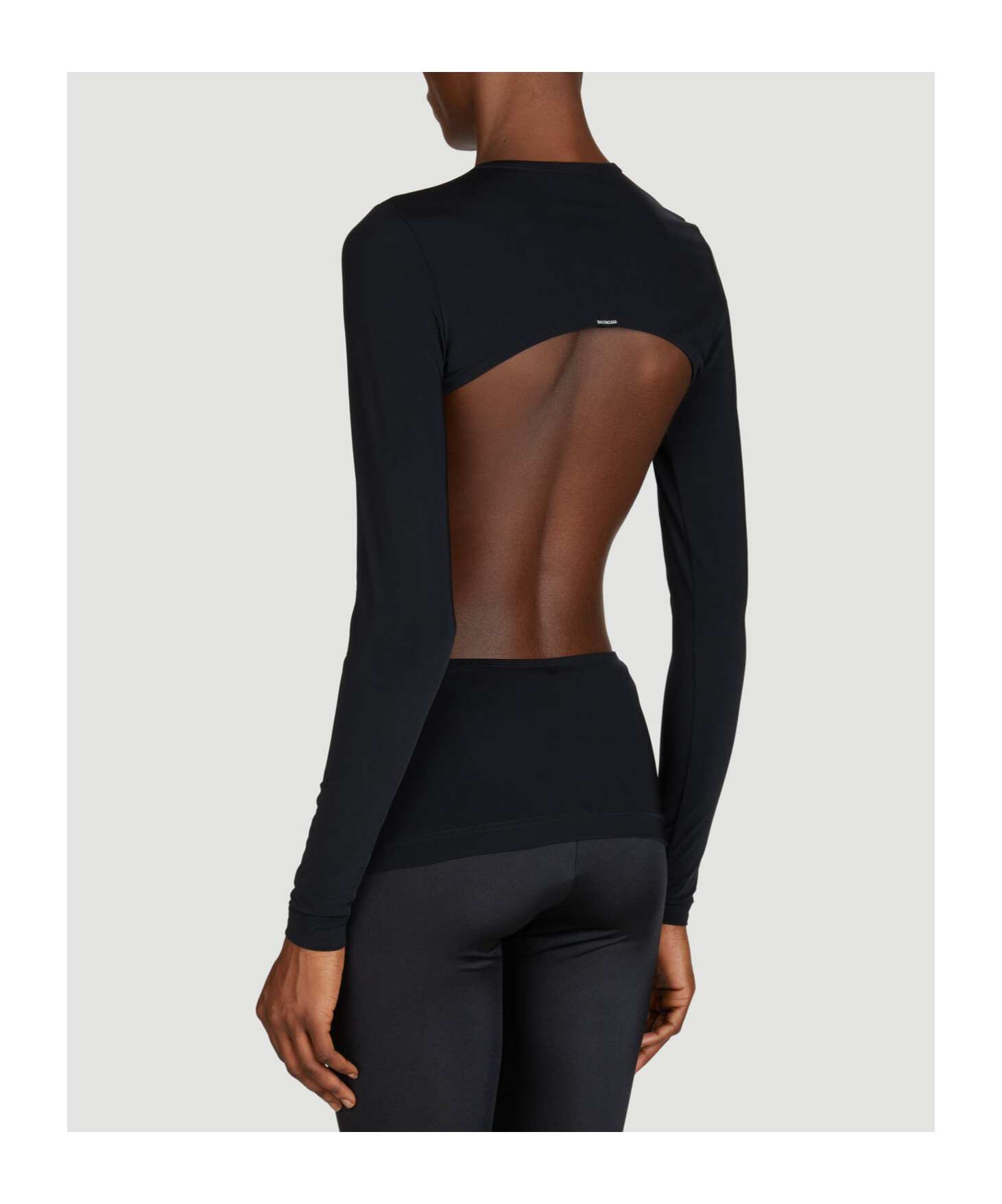 Balenciaga Logo-tag Cut-out Top In Black