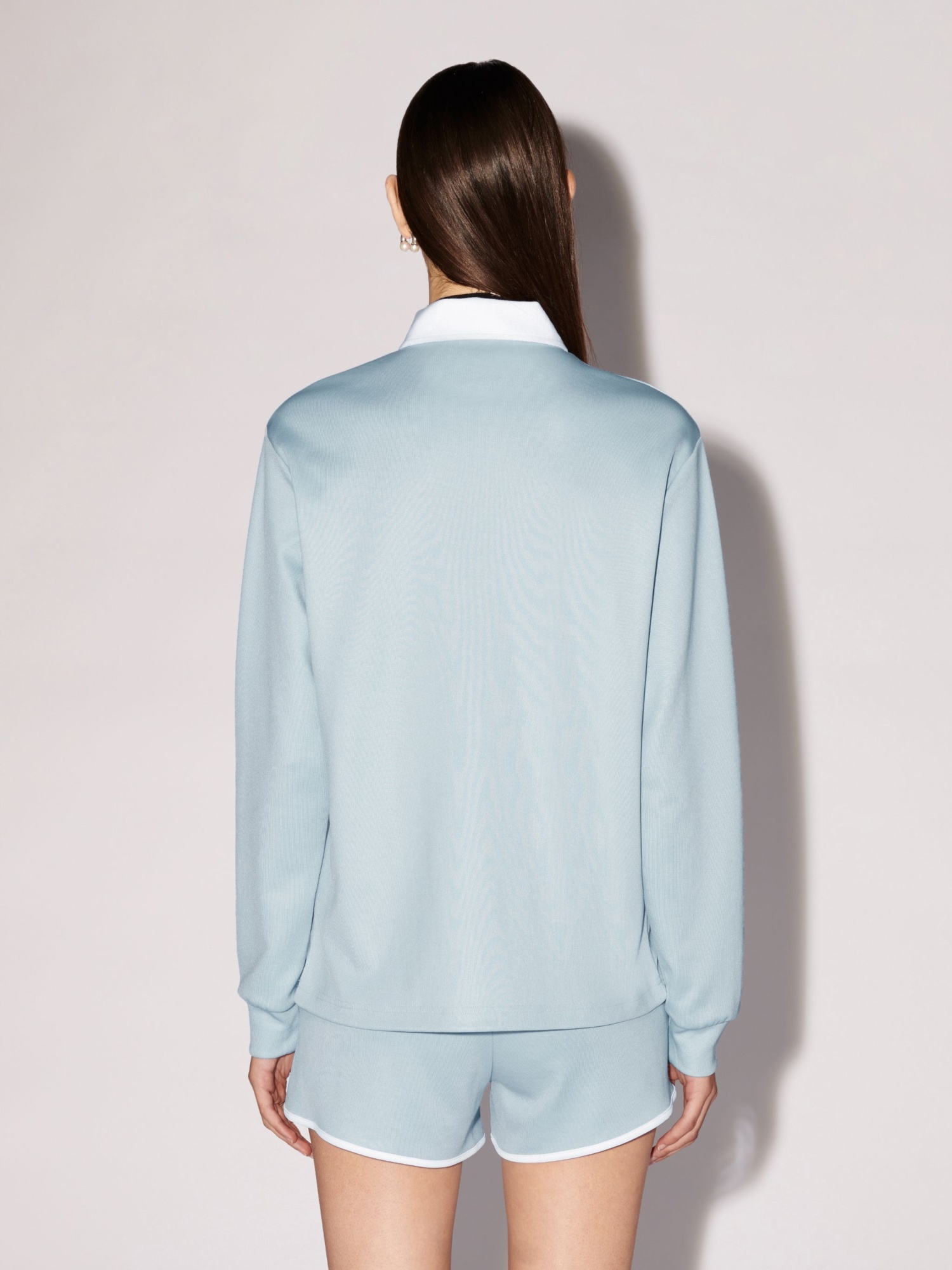 Ambush Polo-collar Logo-plaque Sweatshirt In White