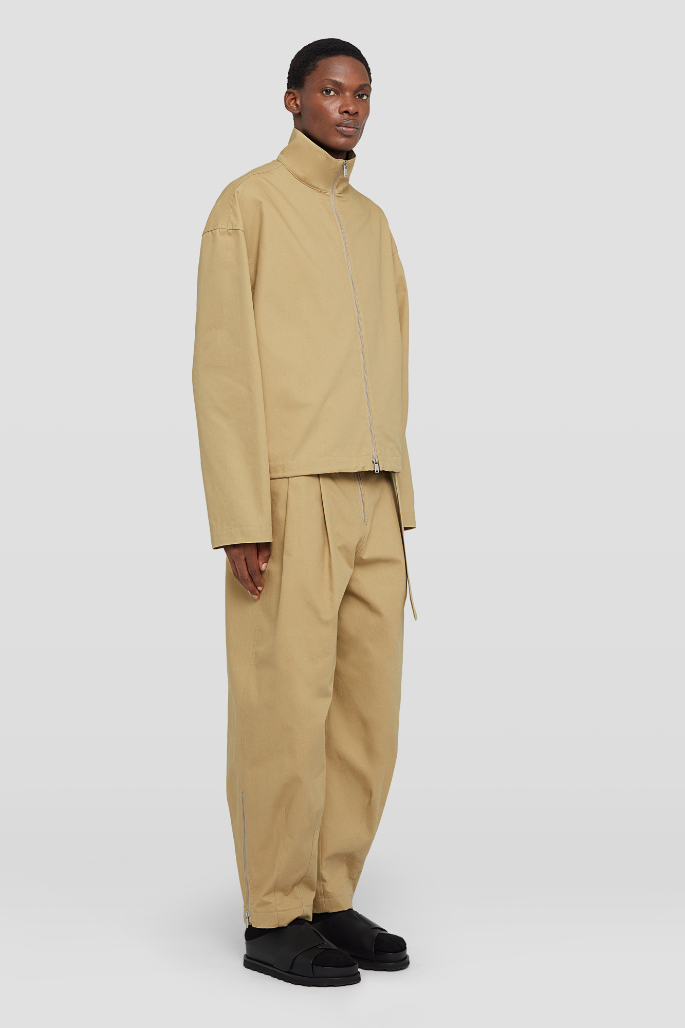 Jil Sander Belted Wide-leg Trousers In Nude
