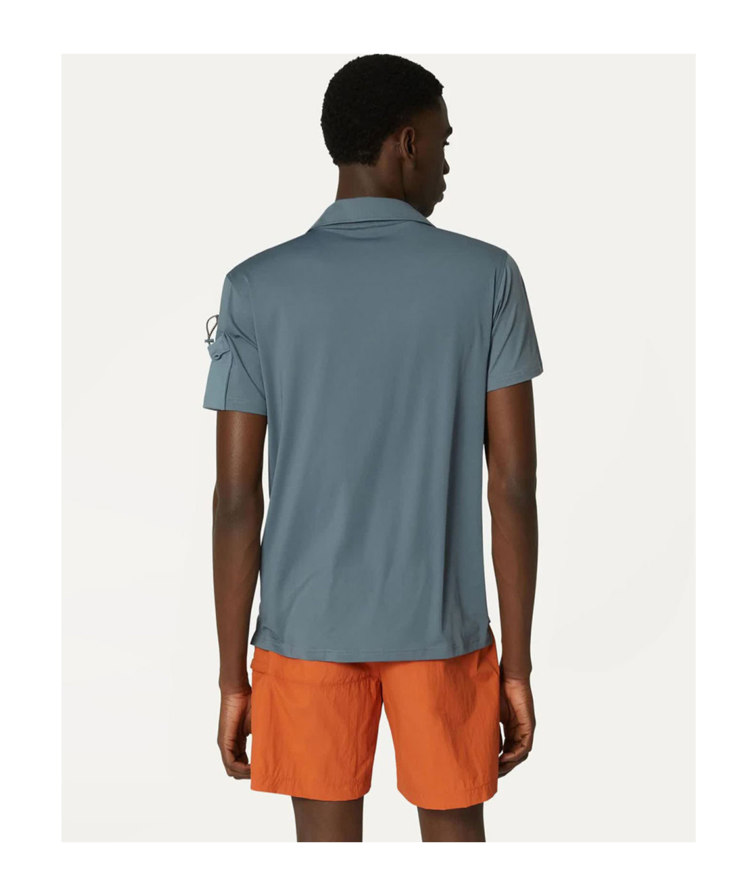 Shop K-way Lapel Short-sleeved Polo Shirt In Gray