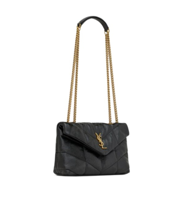 Saint Laurent Toy Puffer Leather Shoulder Bag In Black