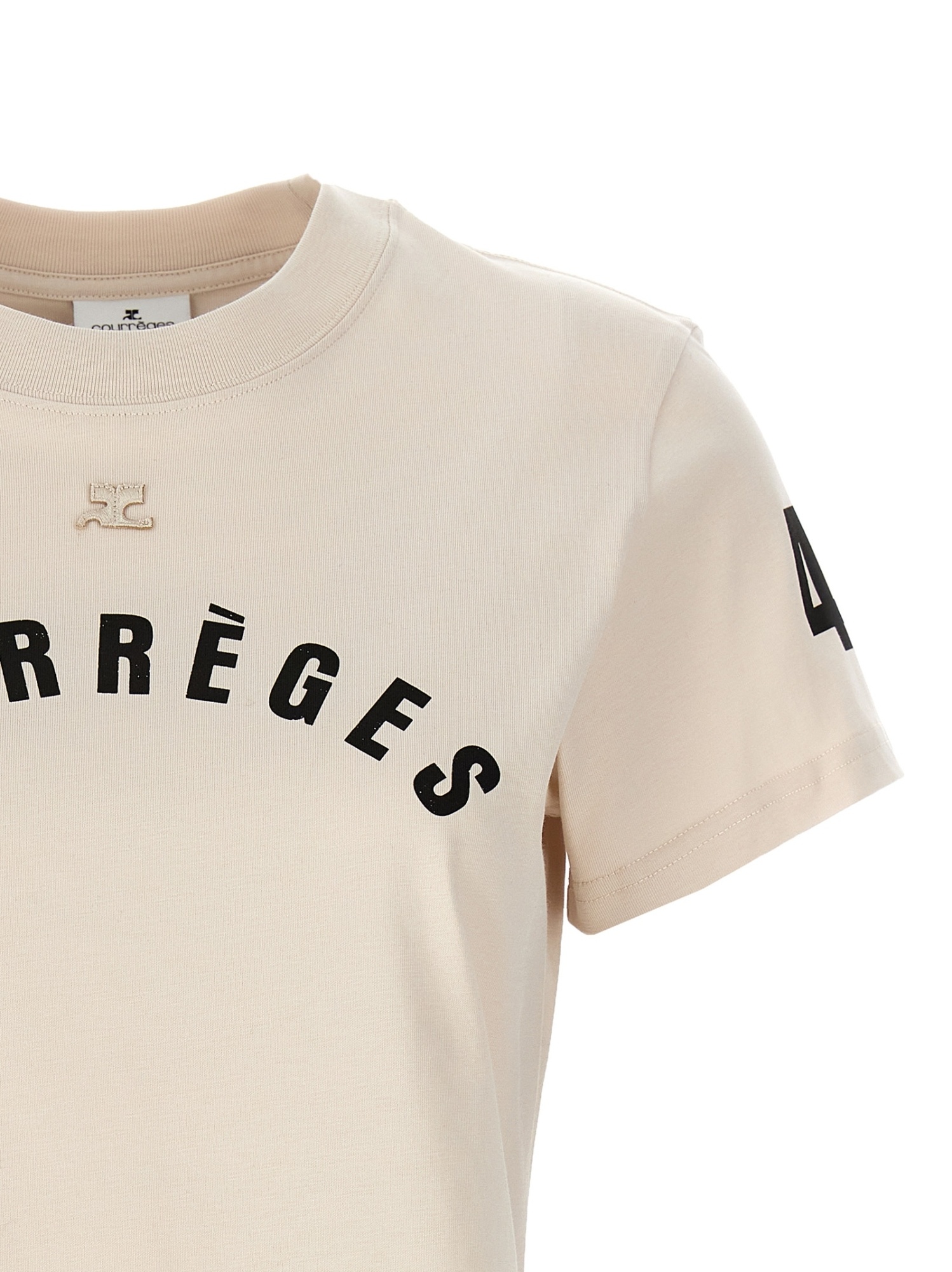 Courrèges Courreges "ac Straight T Shirt With Print In Nude