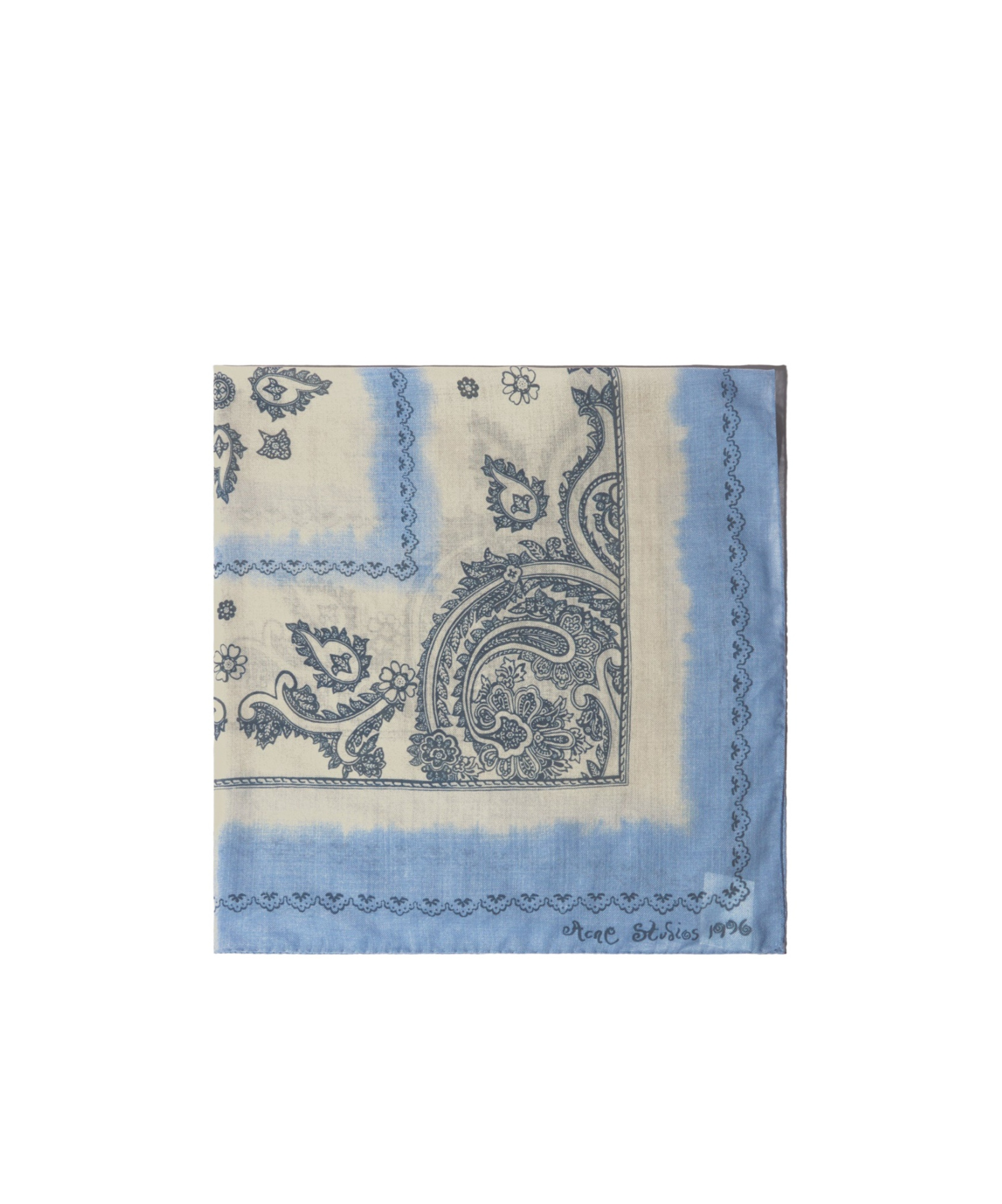 Acne Studios Print Light Wool Scarf In Blue