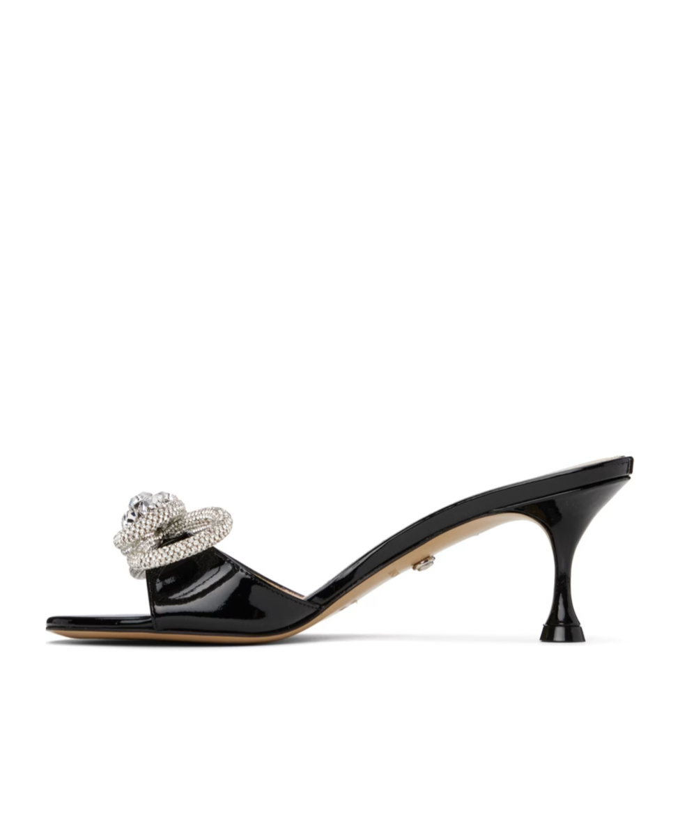 Mach&mach Double Bow Patent-leather Sandals In Multicolor