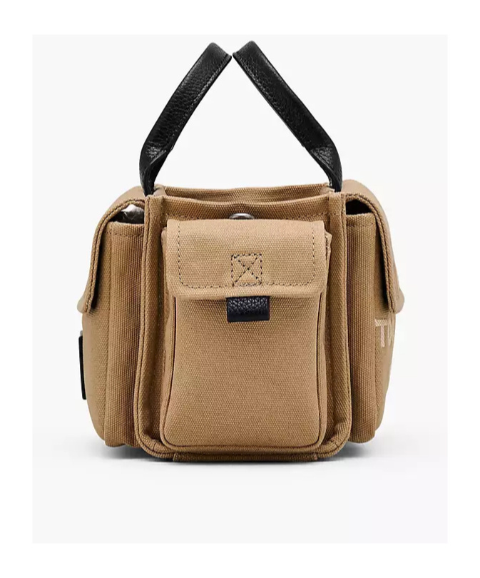 Marc Jacobs Mini The Cargo Canvas Tote Bag In Black