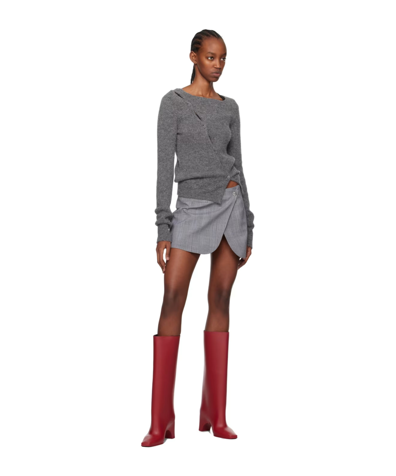 Coperni Gray Tailored Miniskirt In Gray