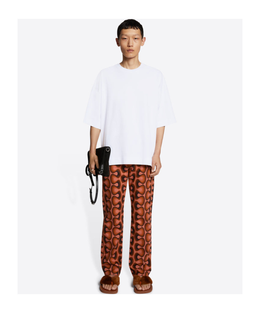 Dries Van Noten Pattern Denim Trousers In Brown
