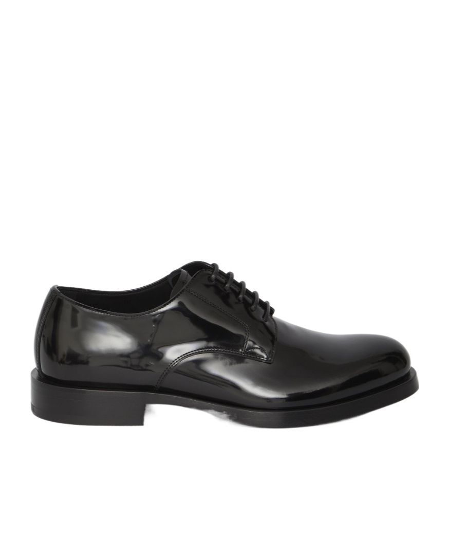 Dolce & Gabbana Black Leather Oxfords And Derbies In Black