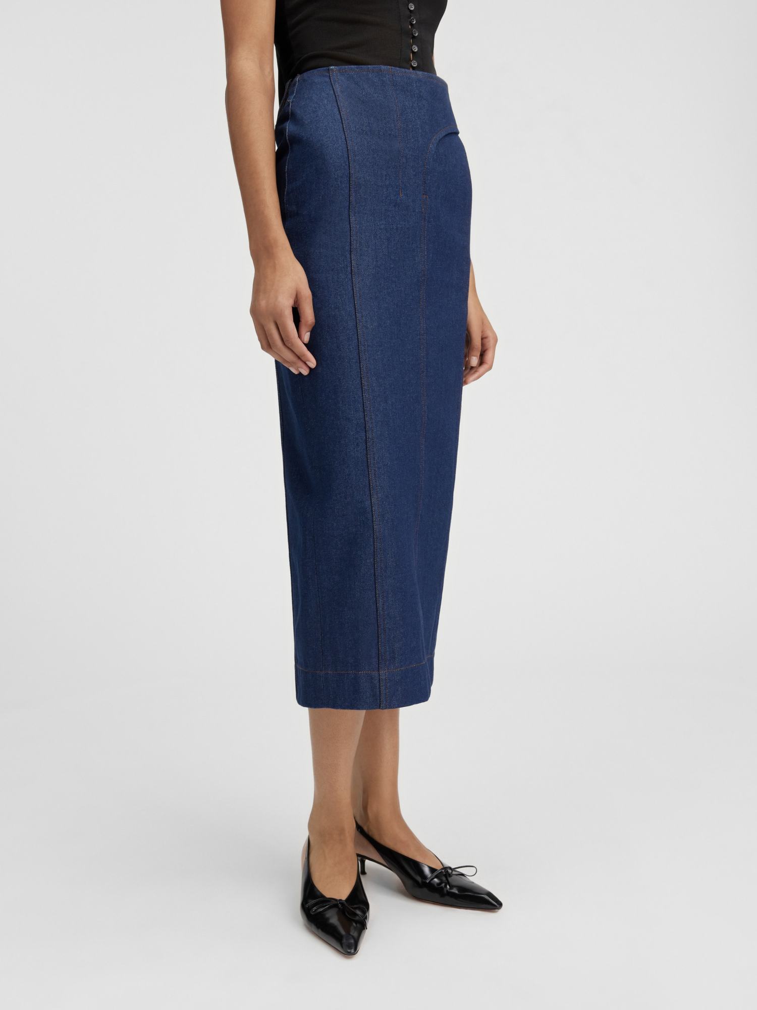 Jacquemus Logo Pencil Skirt In Blue