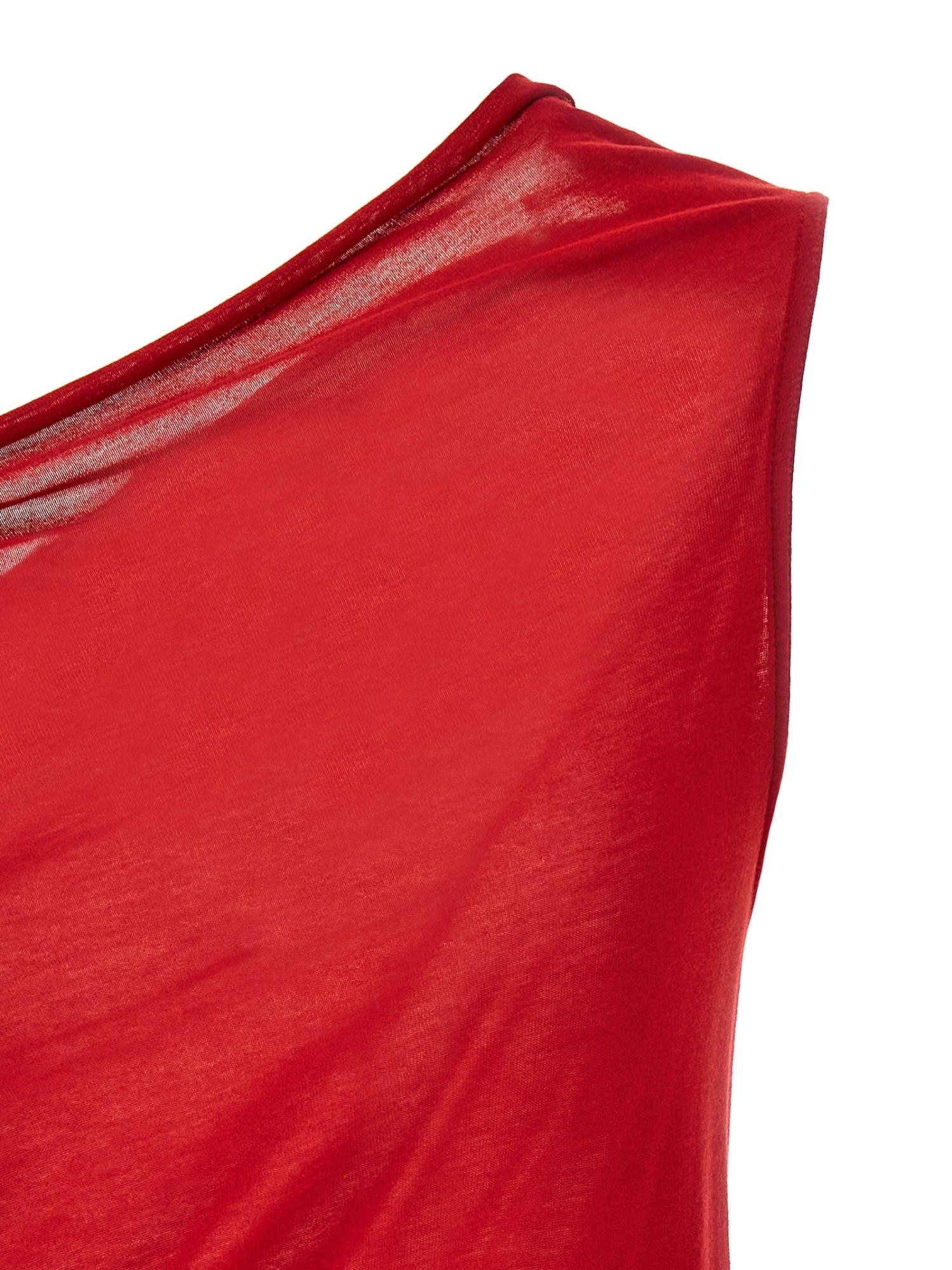 Rick Owens One-shoulder Jersey Blouse In Red