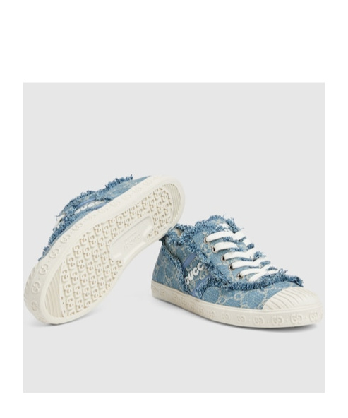 GUCCI GG-JACQUARD DENIM SNEAKERS