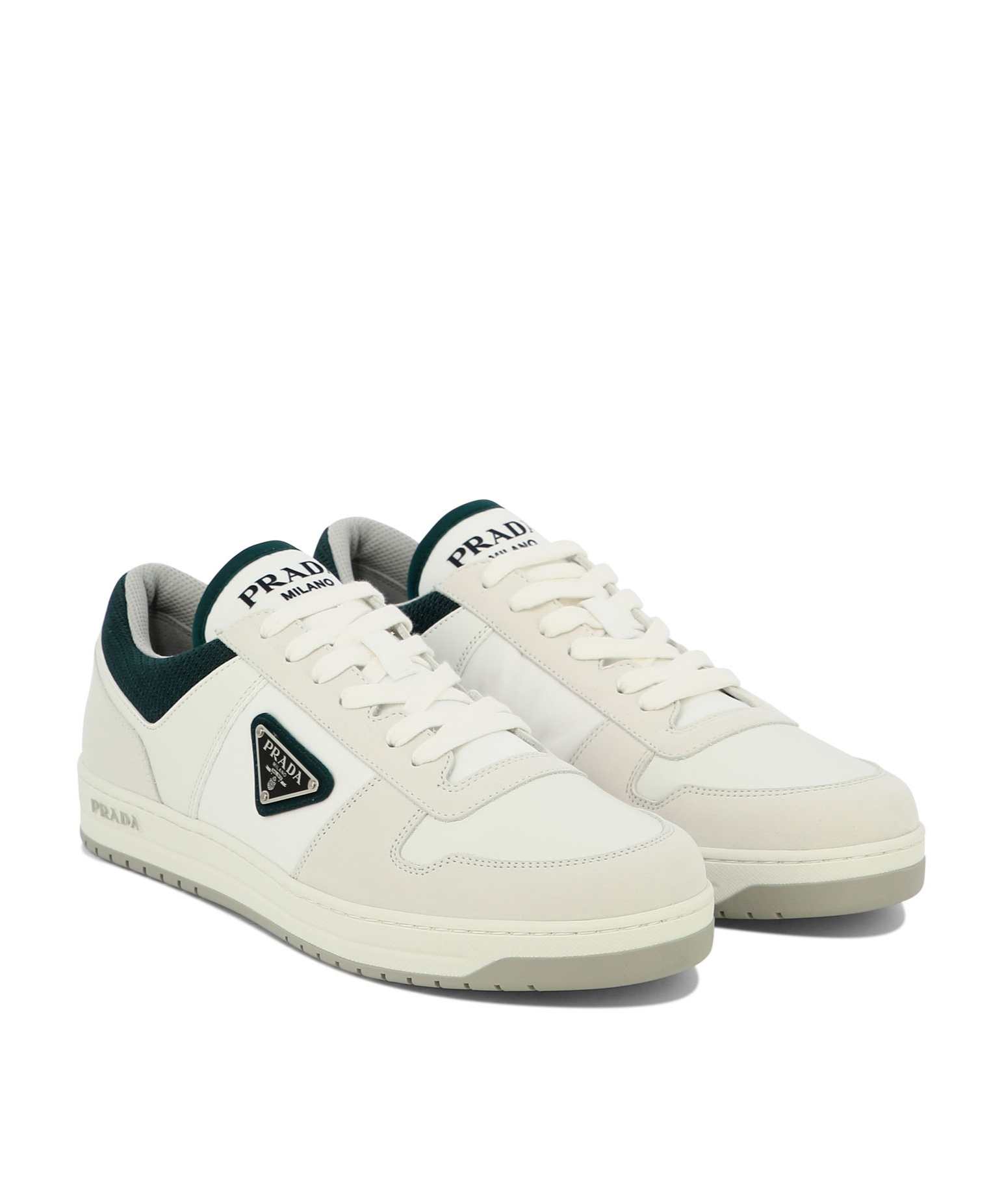 Prada Downtown Re-nylon Low-top Sneakers In White