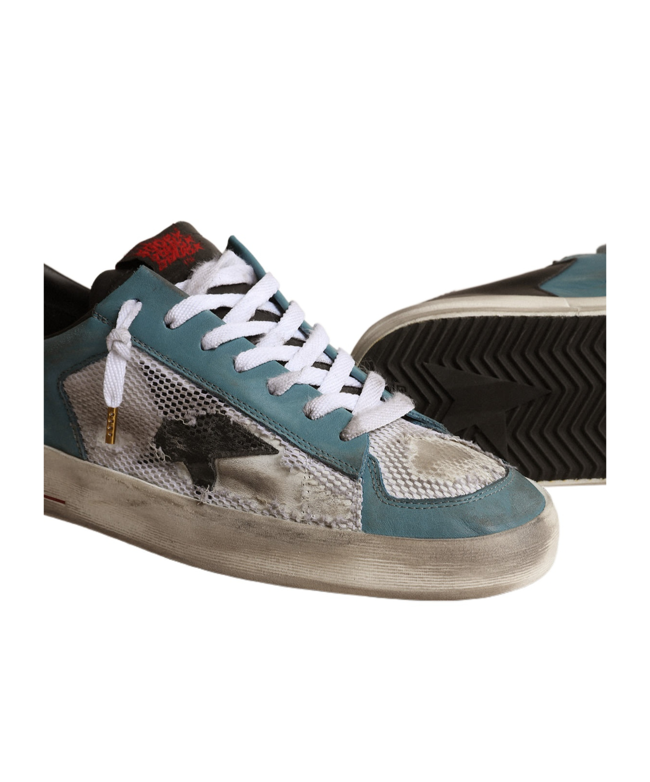 Golden Goose Deluxe Brand Men Stardan Under Net Star Low-top Leather Sneakers In Multi