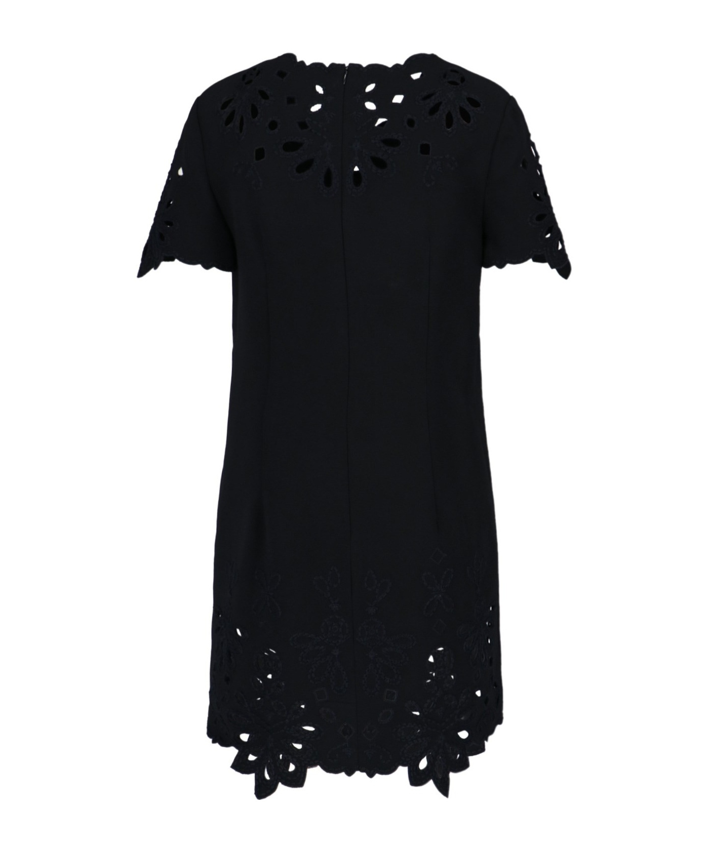 Ermanno Scervino Embroidered Shift Minidress In Black