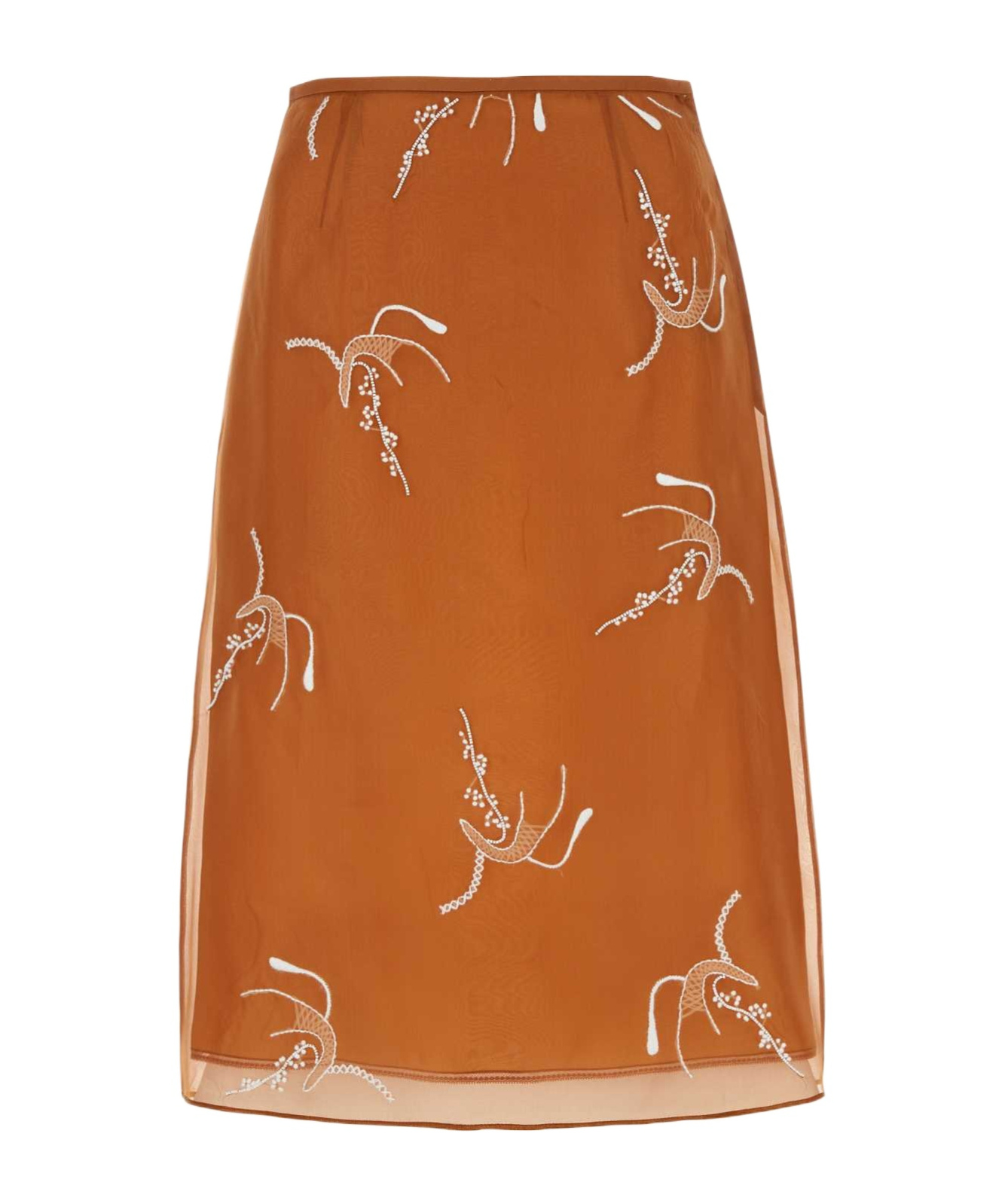 Prada Chic Copper Light Knit Mini Skirt In Brown