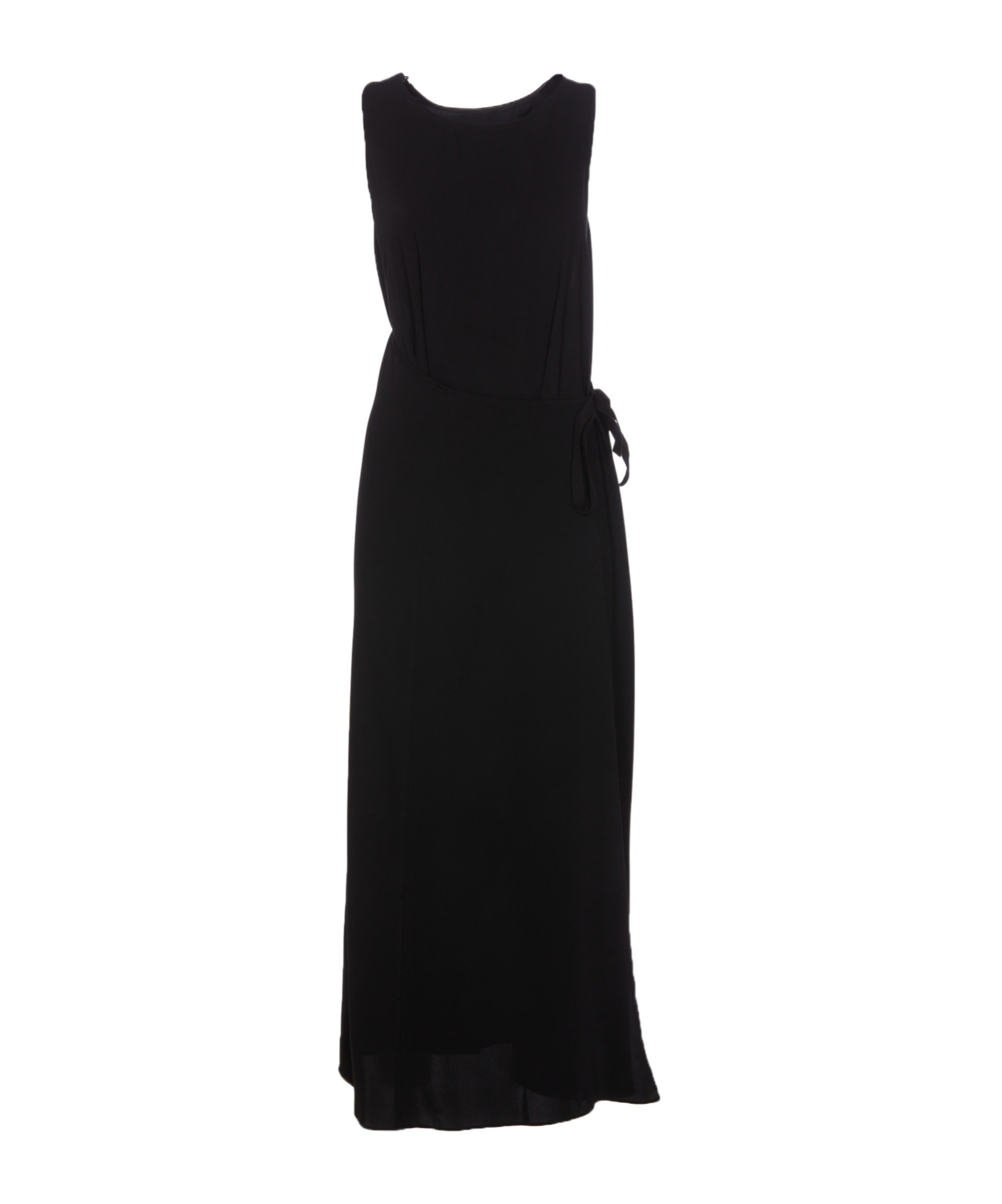 Mm6 Maison Margiela Belted Sleeveless Maxi Dress In Black