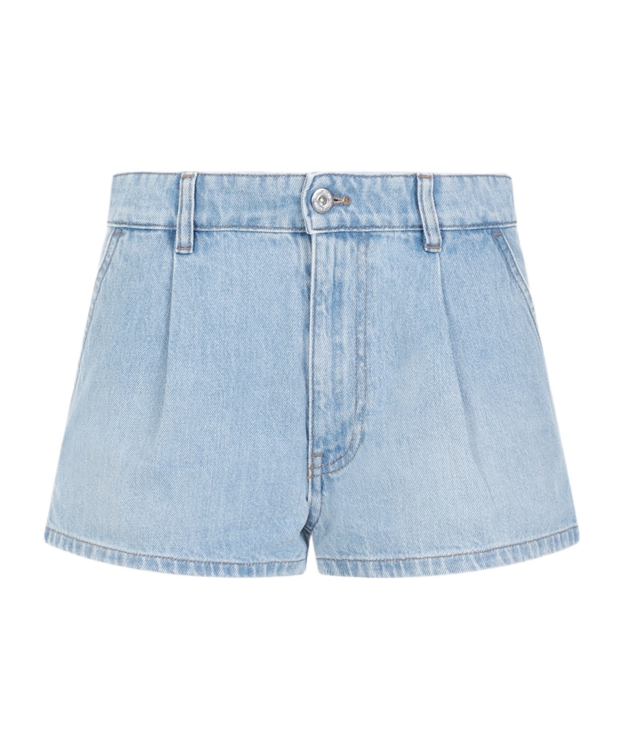 Miu Miu Logo-embroidered Denim Shorts In Blue